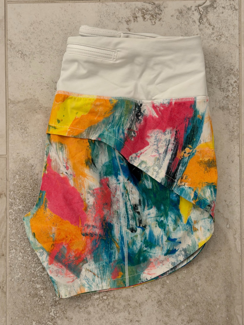 Colorful Abstract Print Athletic Shorts - Picture 4 of 4